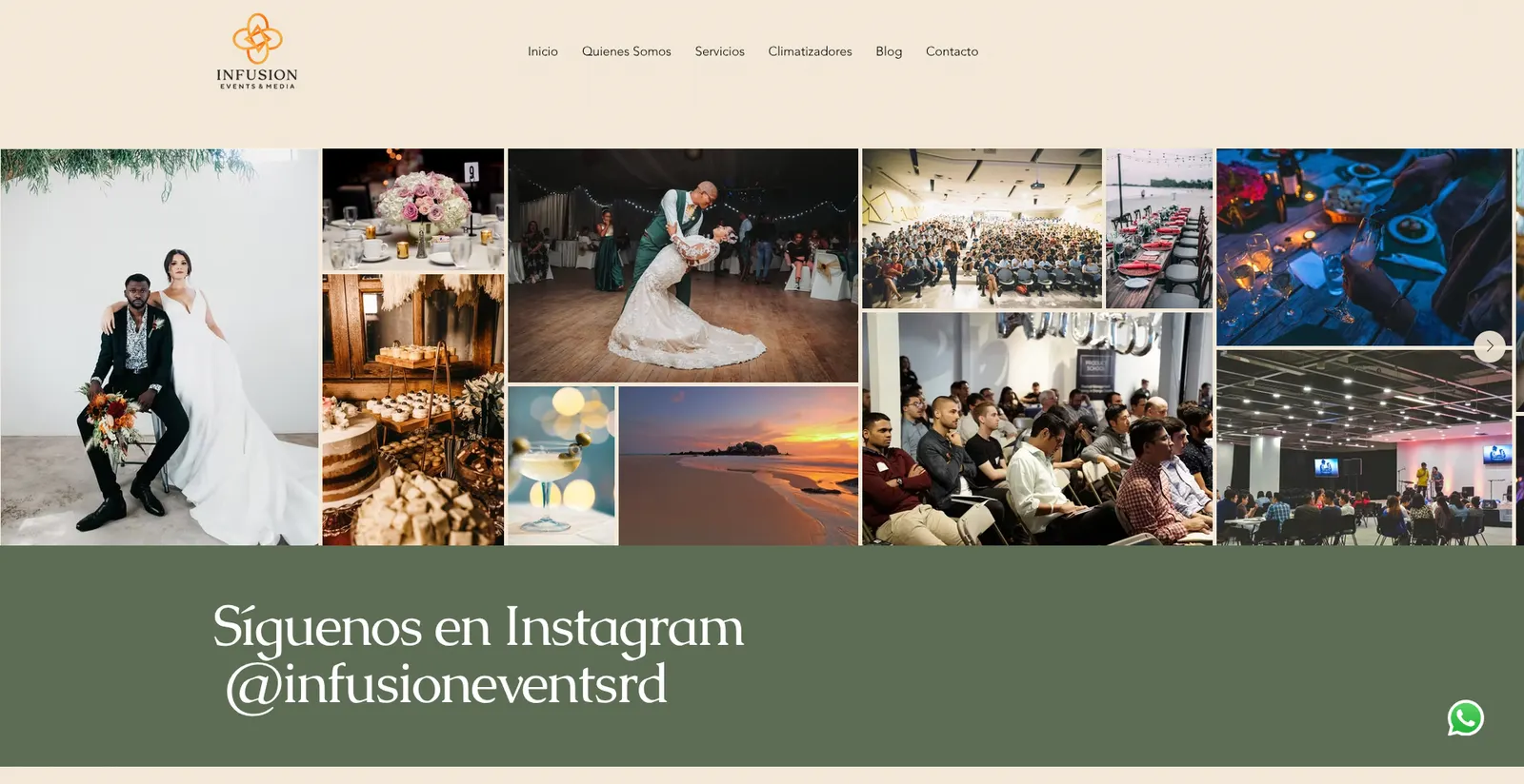 Inicio del sitio web Infusion Events